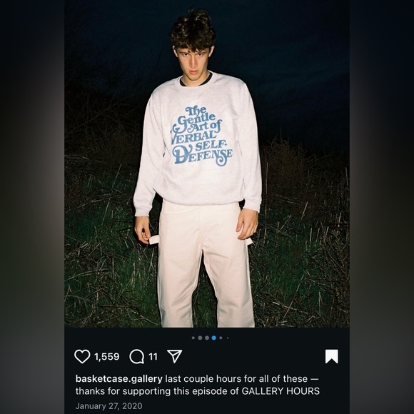 basketcase gallery jan 2020 verbal self-defense crewneck sweatshirt, size L - Picture 6 of 9